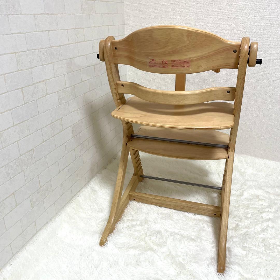 美品　大和屋　すくすくチェア プラス テーブル付き　ナチュラル　1501NA