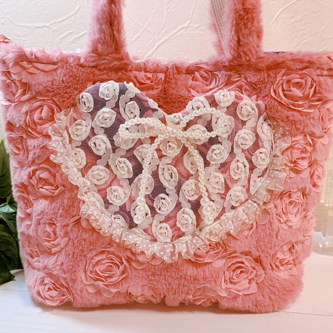 あ*き様 コヤンイサムチョン♡新作バレリーナルミちゃんの薔薇ファーフリルトートバ