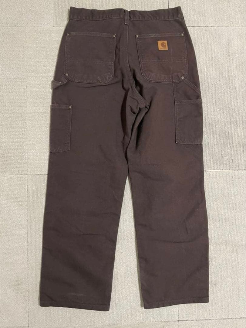 ダークブラウン ダブルニーワークパンツ