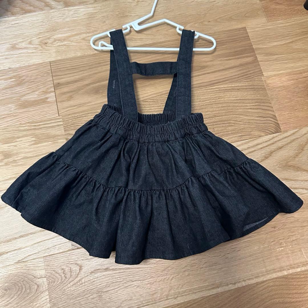 wonny ribbon ブラックデニムスカート　Sサイズ