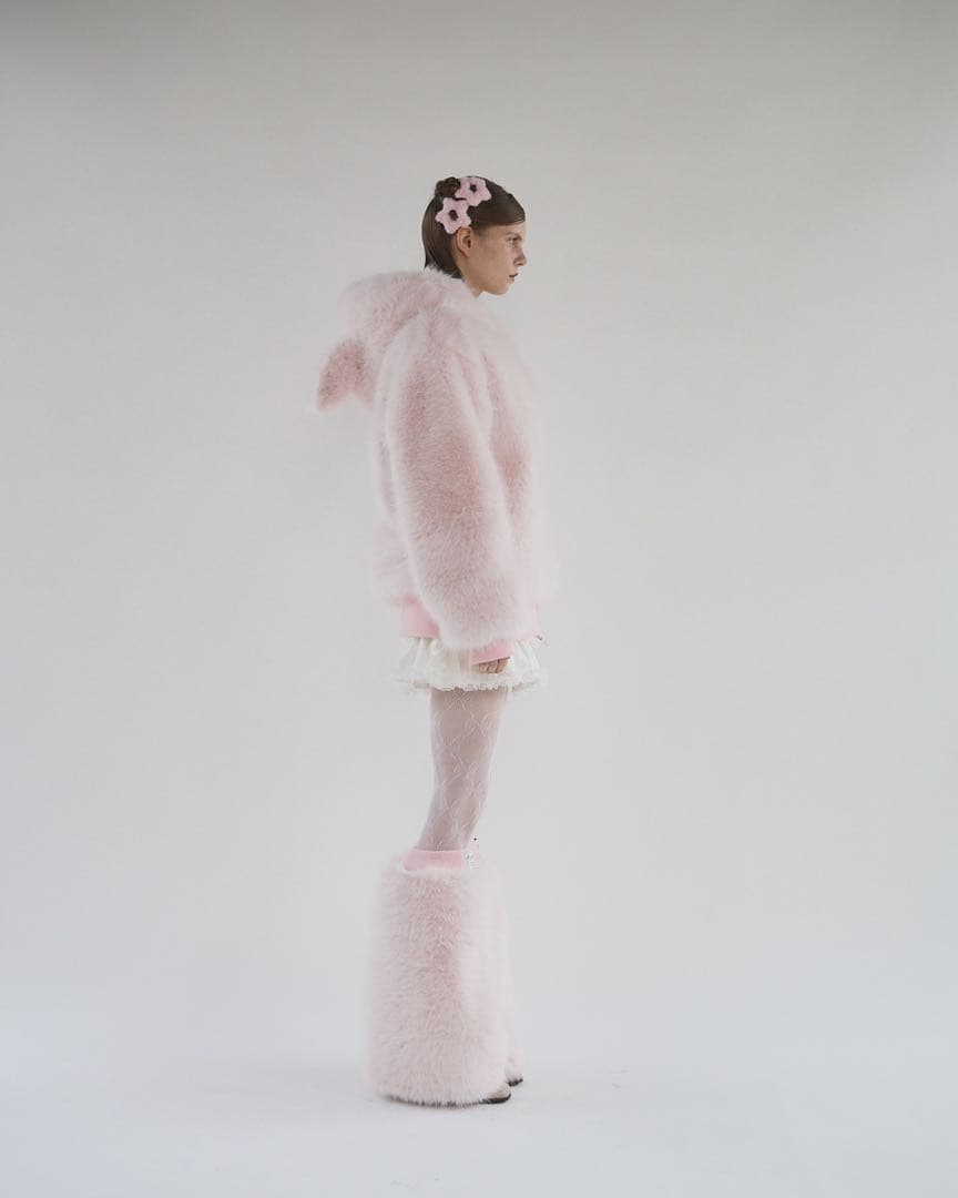 雪*音様 lilLilly リルリリー ピンクうさぎ フェイクファーパーカー コ