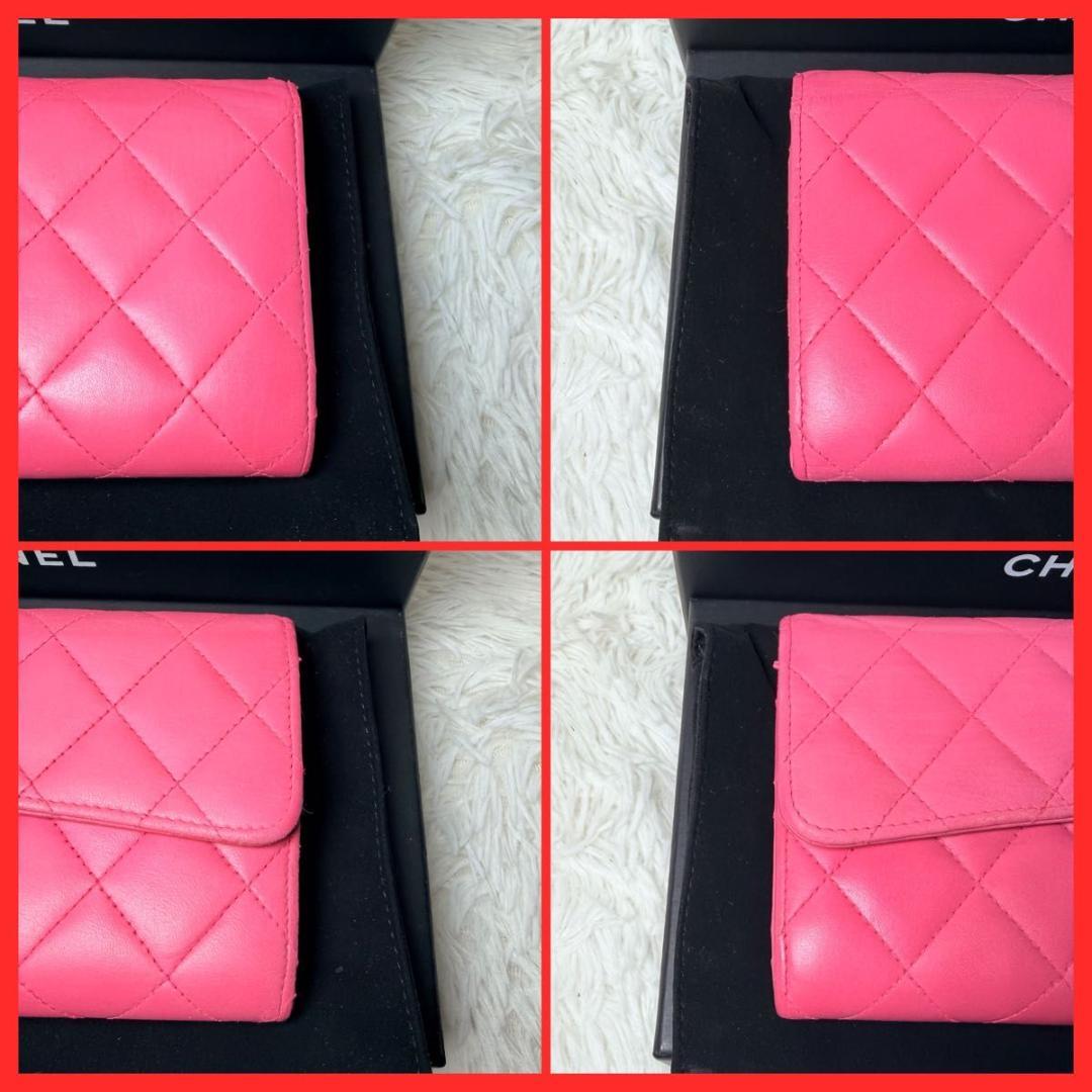 【外箱付き】CHANEL マトラッセ フラップ 長財布 キャビアスキン ピンク