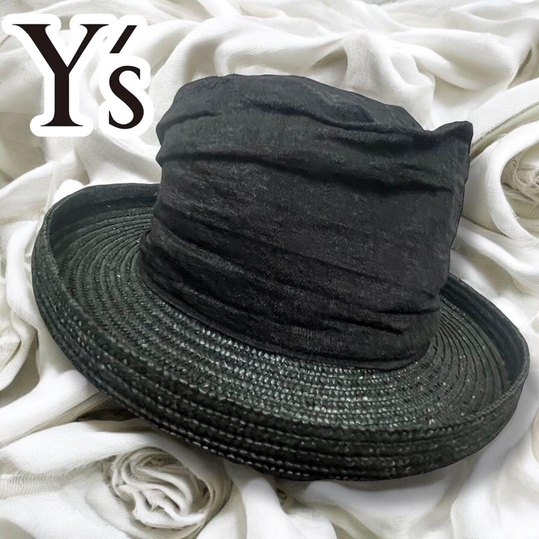 Ｙ'ｓ　ヨウジヤマモト　ワイズ　帽子　BLACK 変形　異素材　透け感