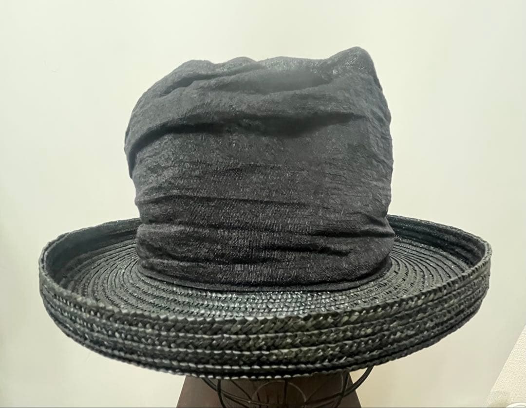 Ｙ'ｓ　ヨウジヤマモト　ワイズ　帽子　BLACK 変形　異素材　透け感