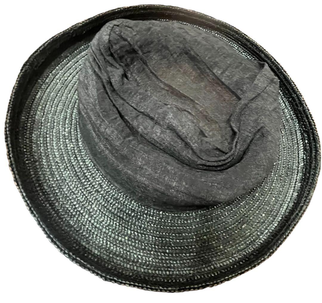 Ｙ'ｓ　ヨウジヤマモト　ワイズ　帽子　BLACK 変形　異素材　透け感