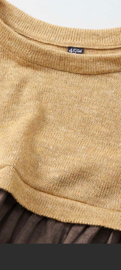 1/27限定セール✨️45R✨️新品✨️草木染めクバの切り替えドレスワンピース