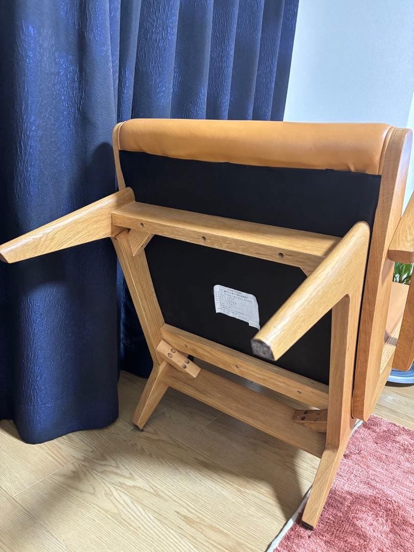 パーソナルソファ　1P 革張り オーク材