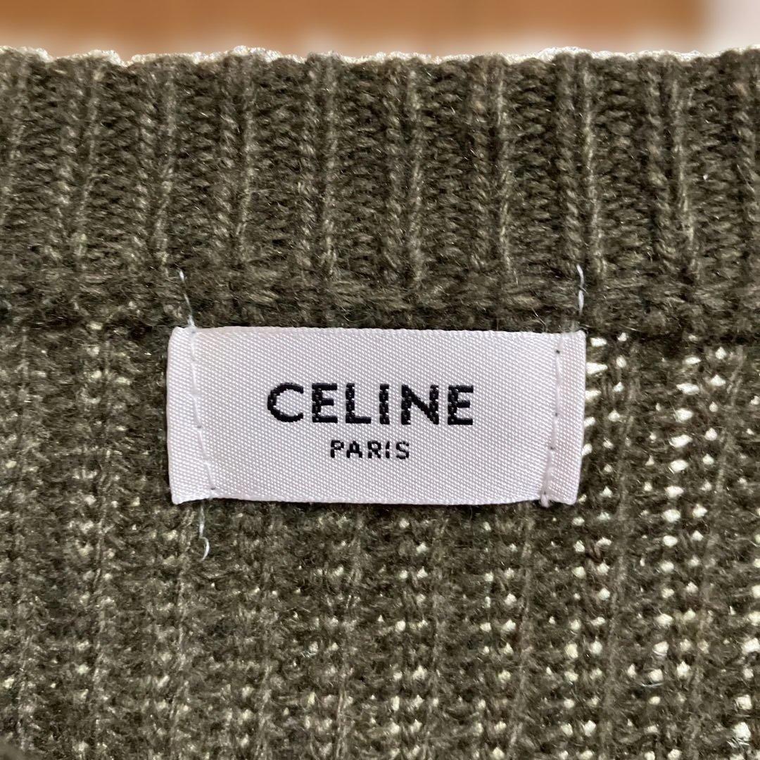 CELINE オリーブロゴ入り ウールニットセーター【1】