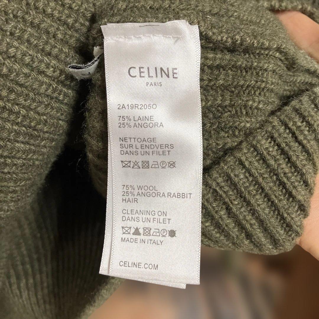 CELINE オリーブロゴ入り ウールニットセーター【1】