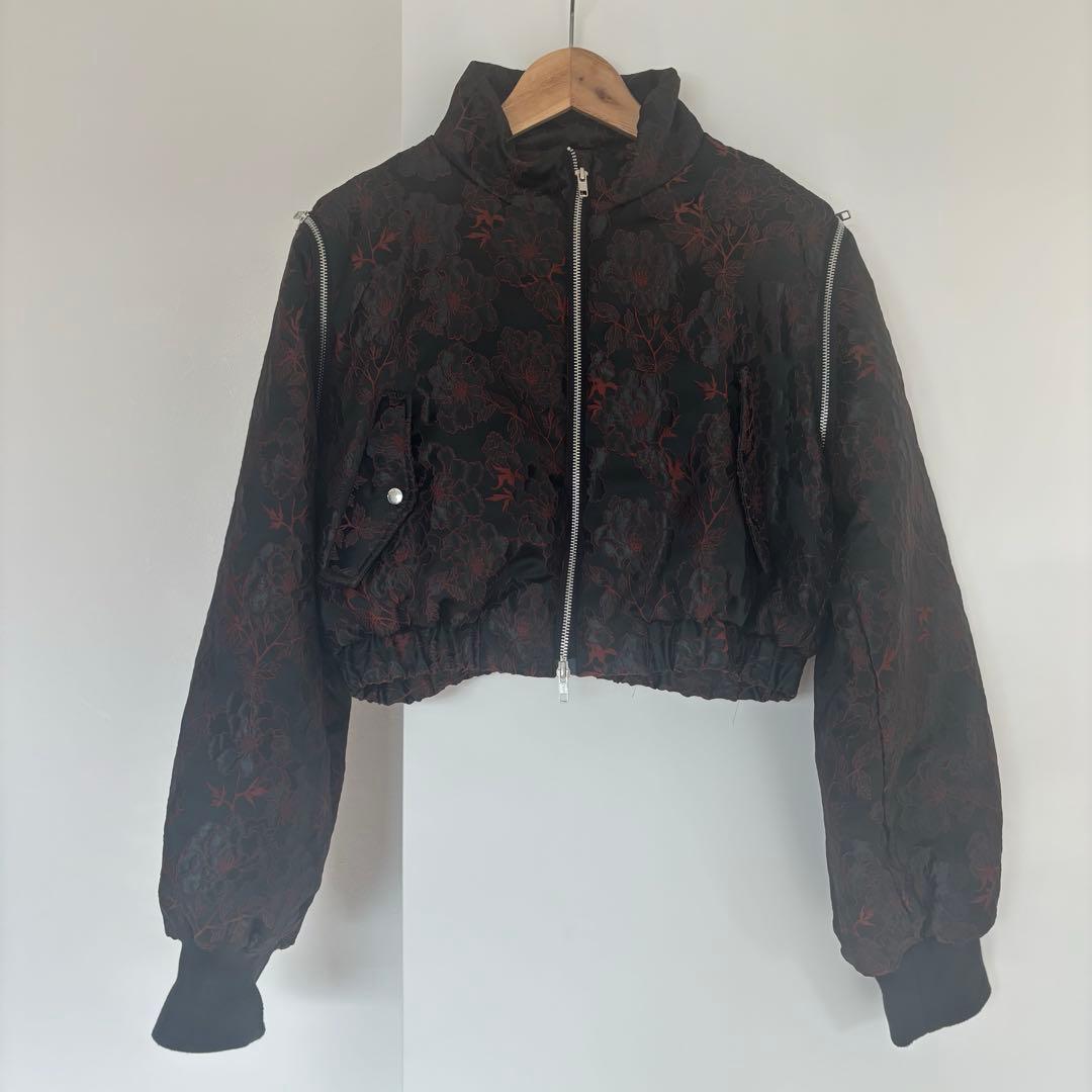 HARE 2WAY エアサーマルジャガードブルゾン　ブラック　オレンジ