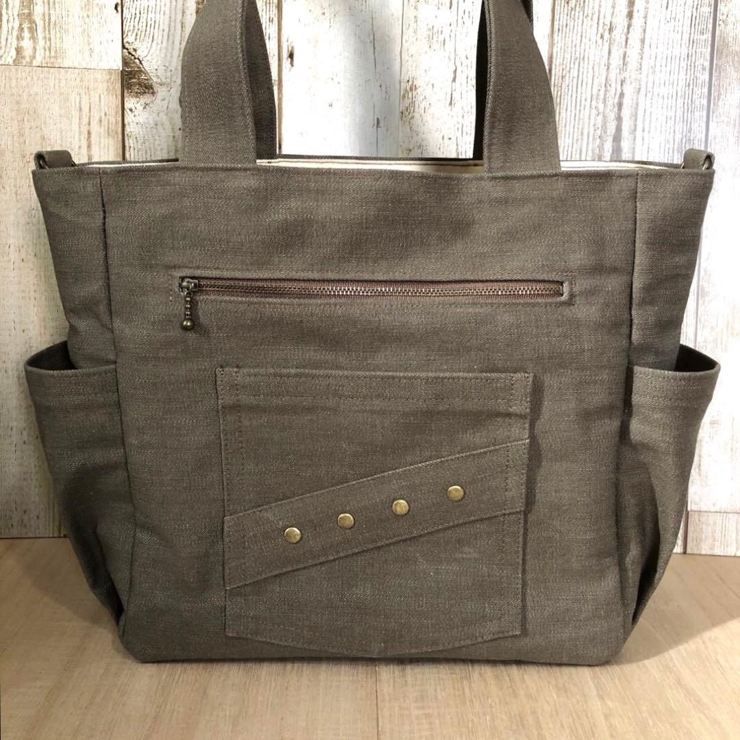 ぼん　デニムトートバッグ　ブラウン　ブラック　2個セット