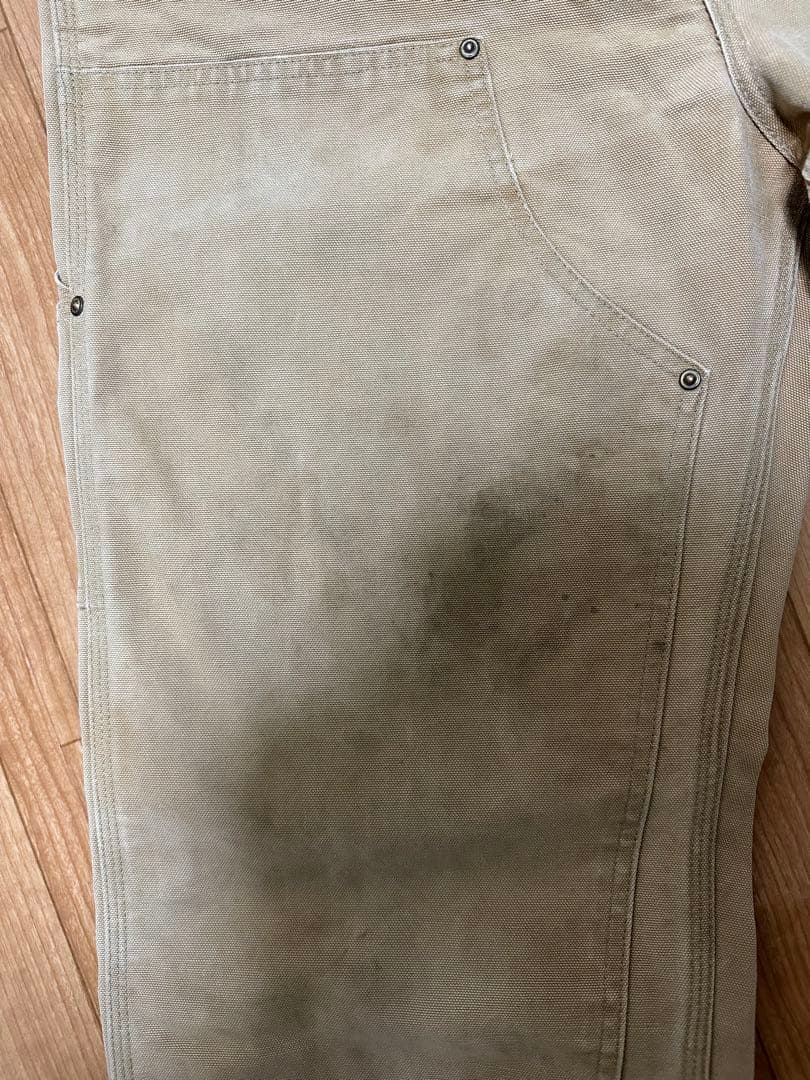 90s USA製 星タグ カーハート ダブルニー W36 フェード ブラウン