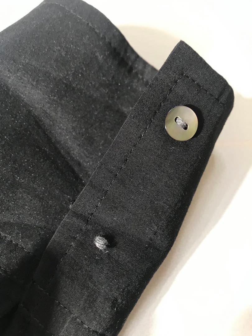 【1/25迄出品】ビアズリー カラーレスシャツワンピース ブラック サイズF