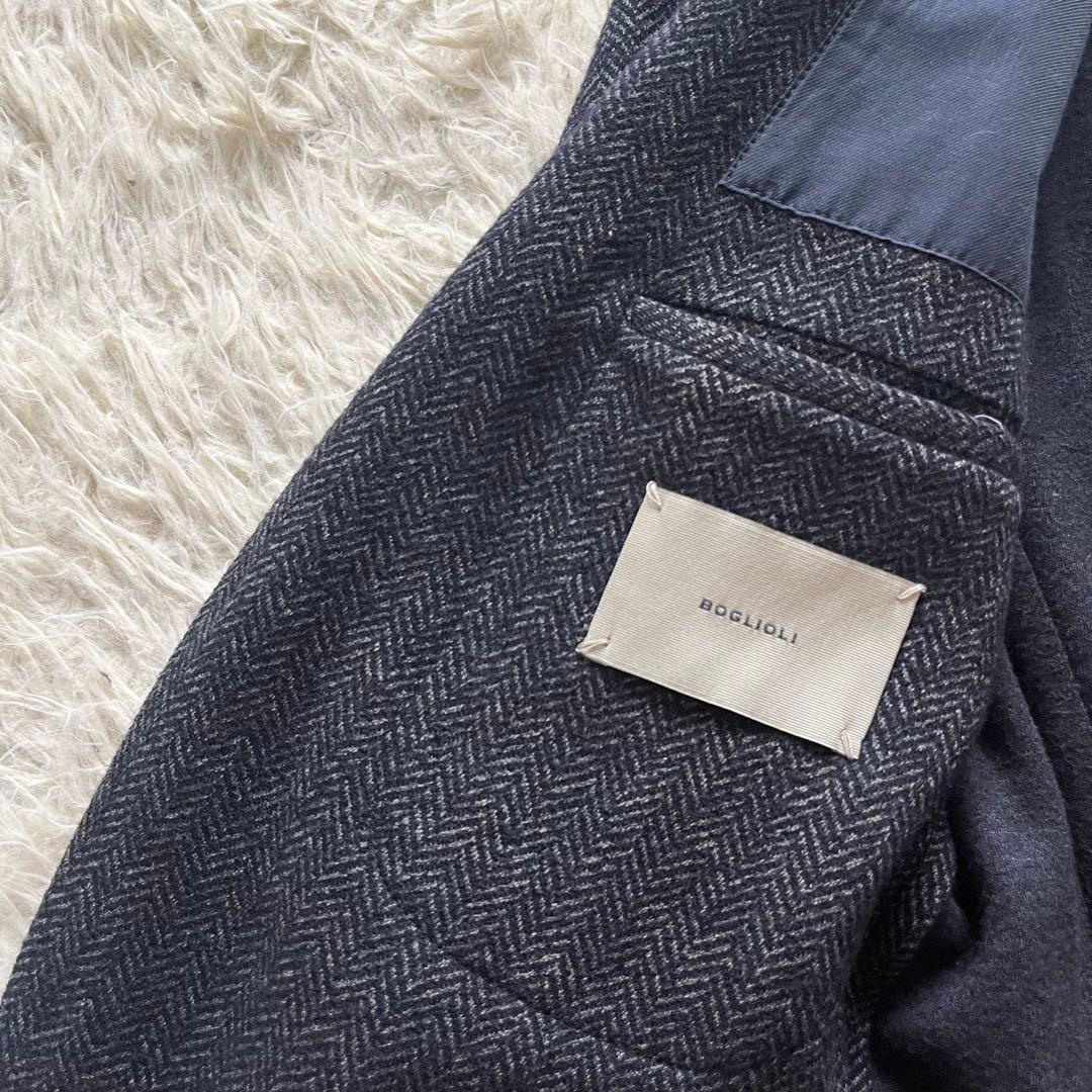 <美品>BOGLIOLI ネイビー ウール ジャケット サイズ48