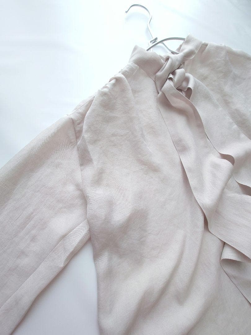 ☘️新品 ヴェルメイユパーイエナ ボウタイブラウス リボン 長袖 グレージュ F