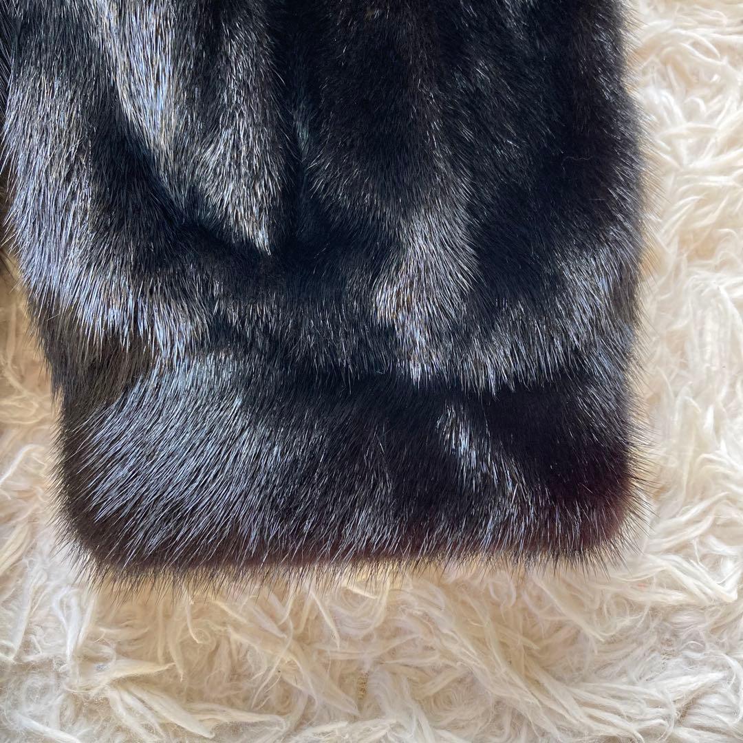 最高級 SAFURON サフロン ミンクコート 毛皮コート 黒　F リアルファー