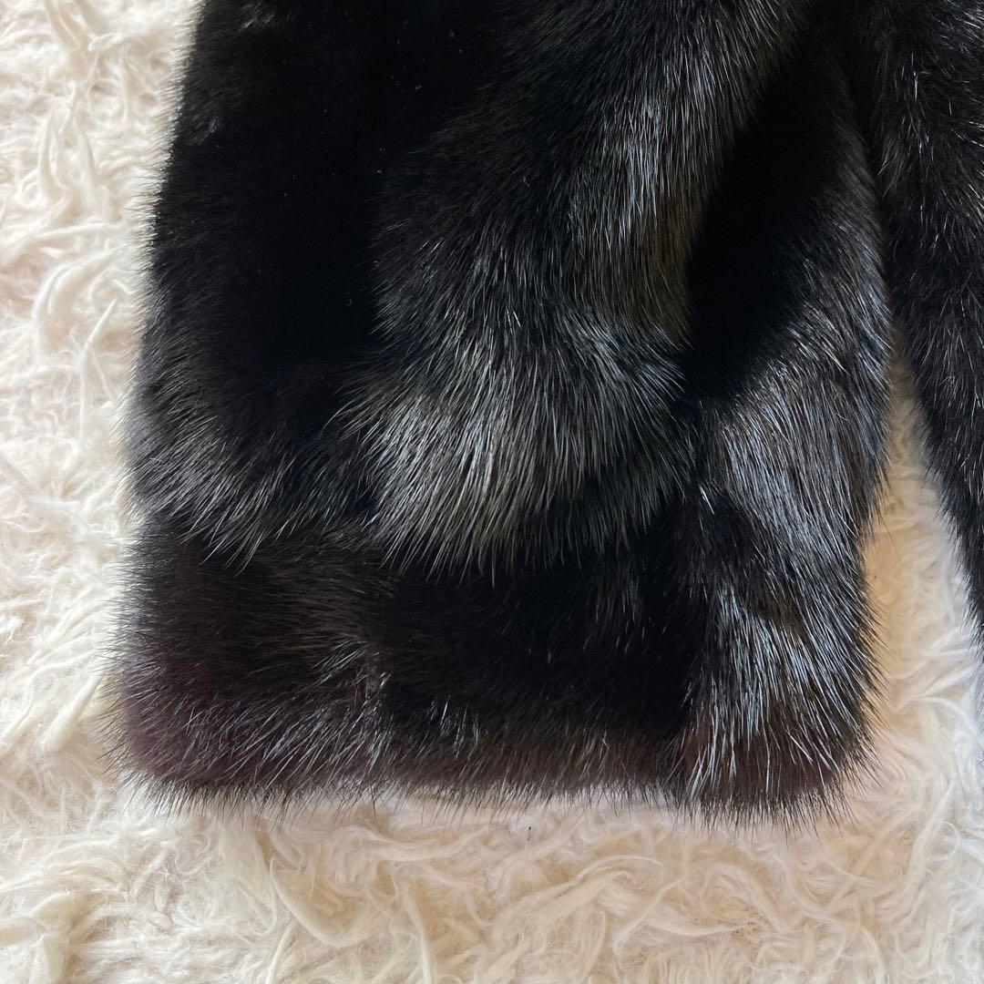 最高級 SAFURON サフロン ミンクコート 毛皮コート 黒　F リアルファー