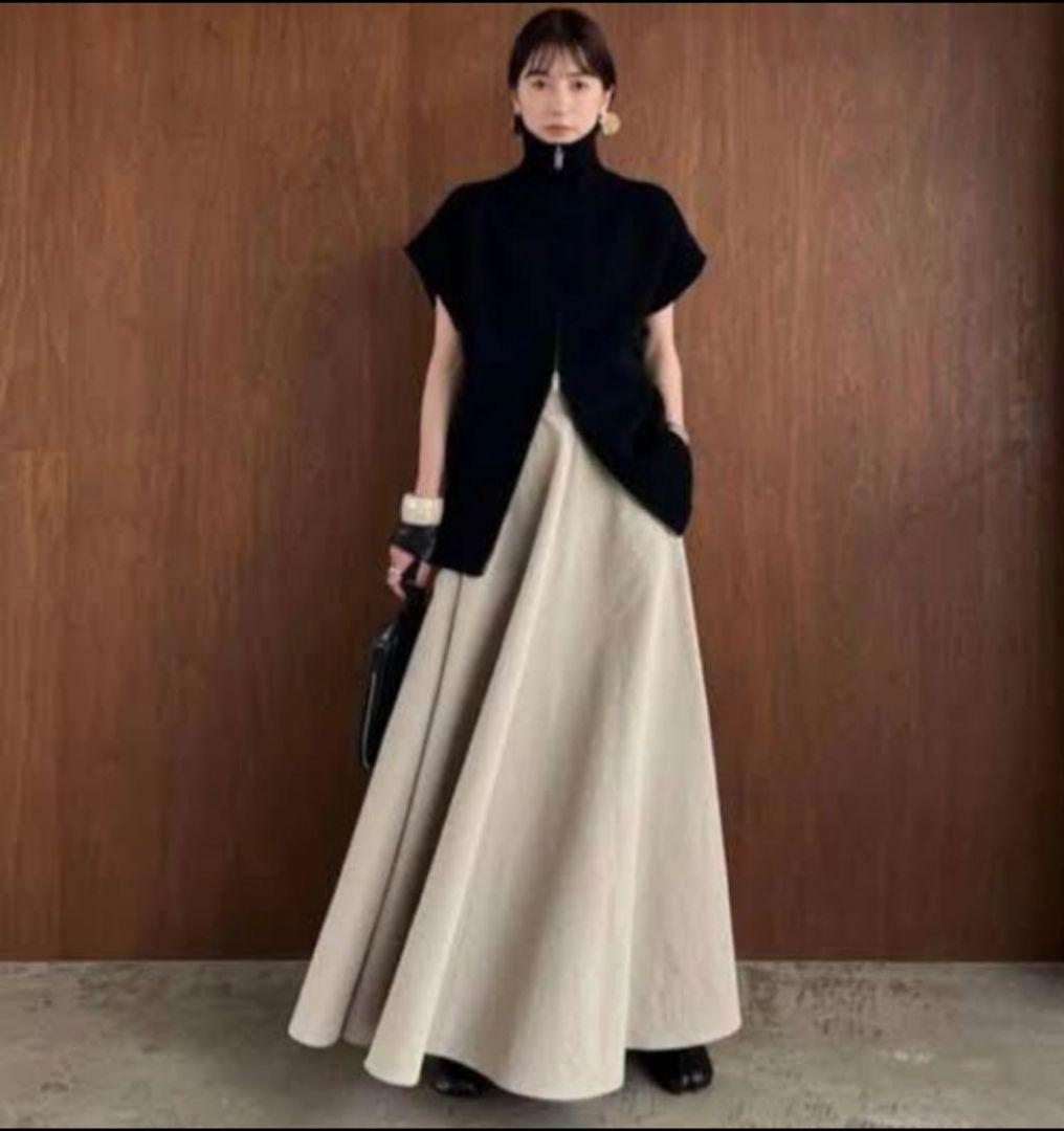 CLANE　ジップカラーニットベスト　ハイネック　ダブルジップ　黒　サイズ1