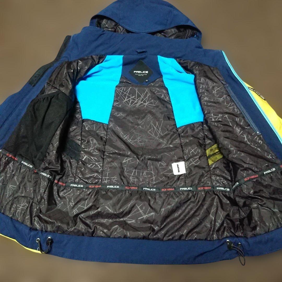 送料無料【FABLICE】訳有り 紺×黄スキーウェア上下まとめ S/S