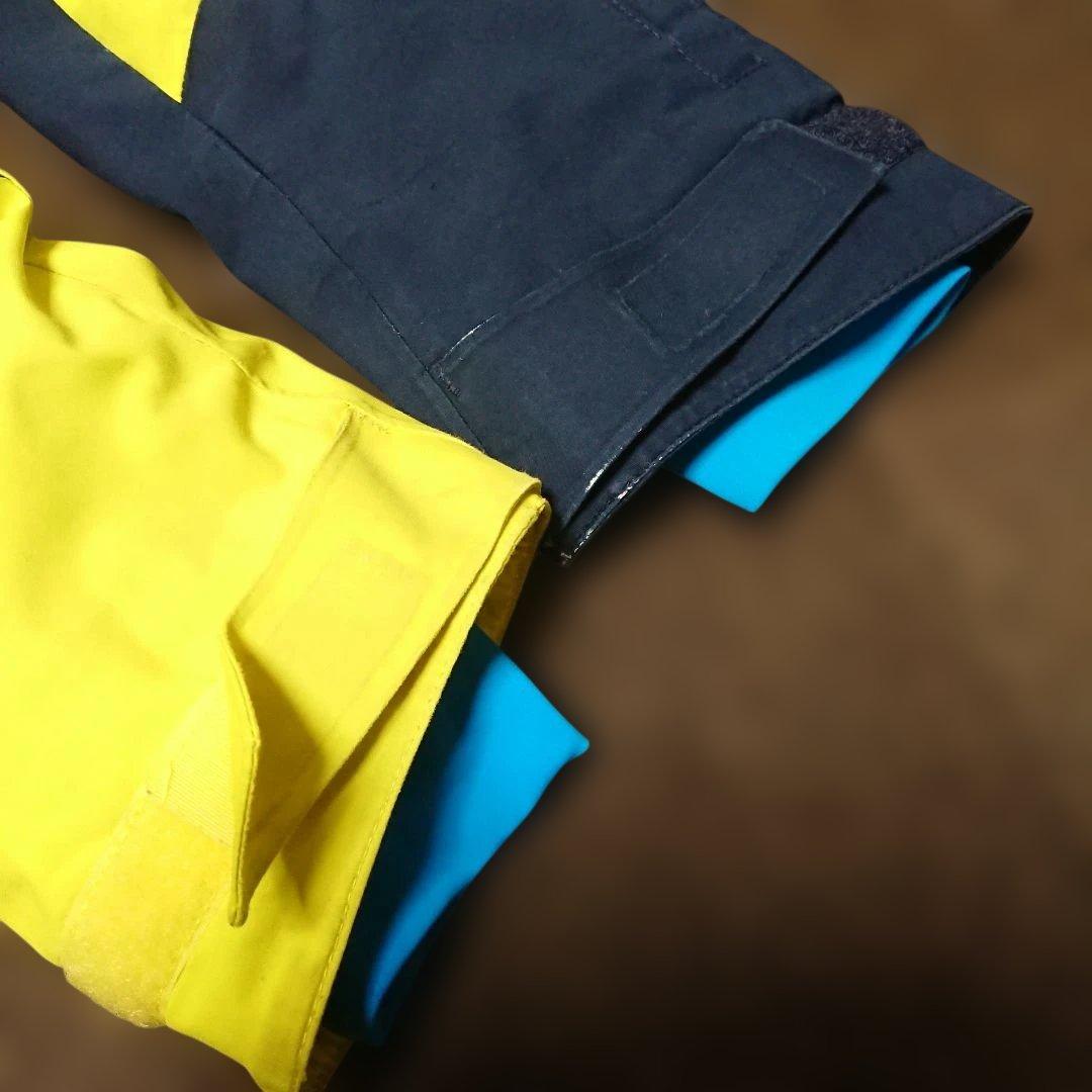 送料無料【FABLICE】訳有り 紺×黄スキーウェア上下まとめ S/S