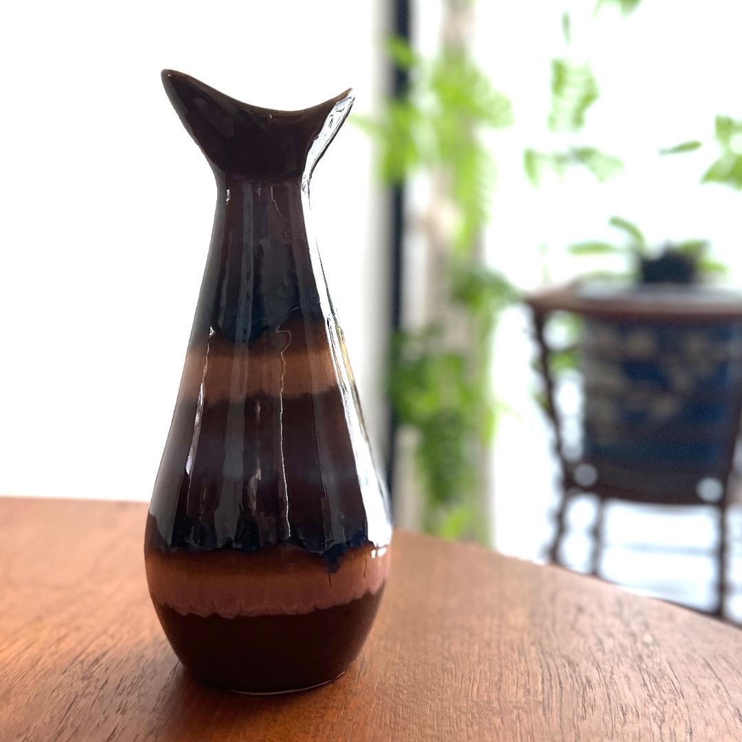 60年代　ドイツ陶器　花瓶　フラワーベース　ラバ　ミッドセンチュリー　北欧