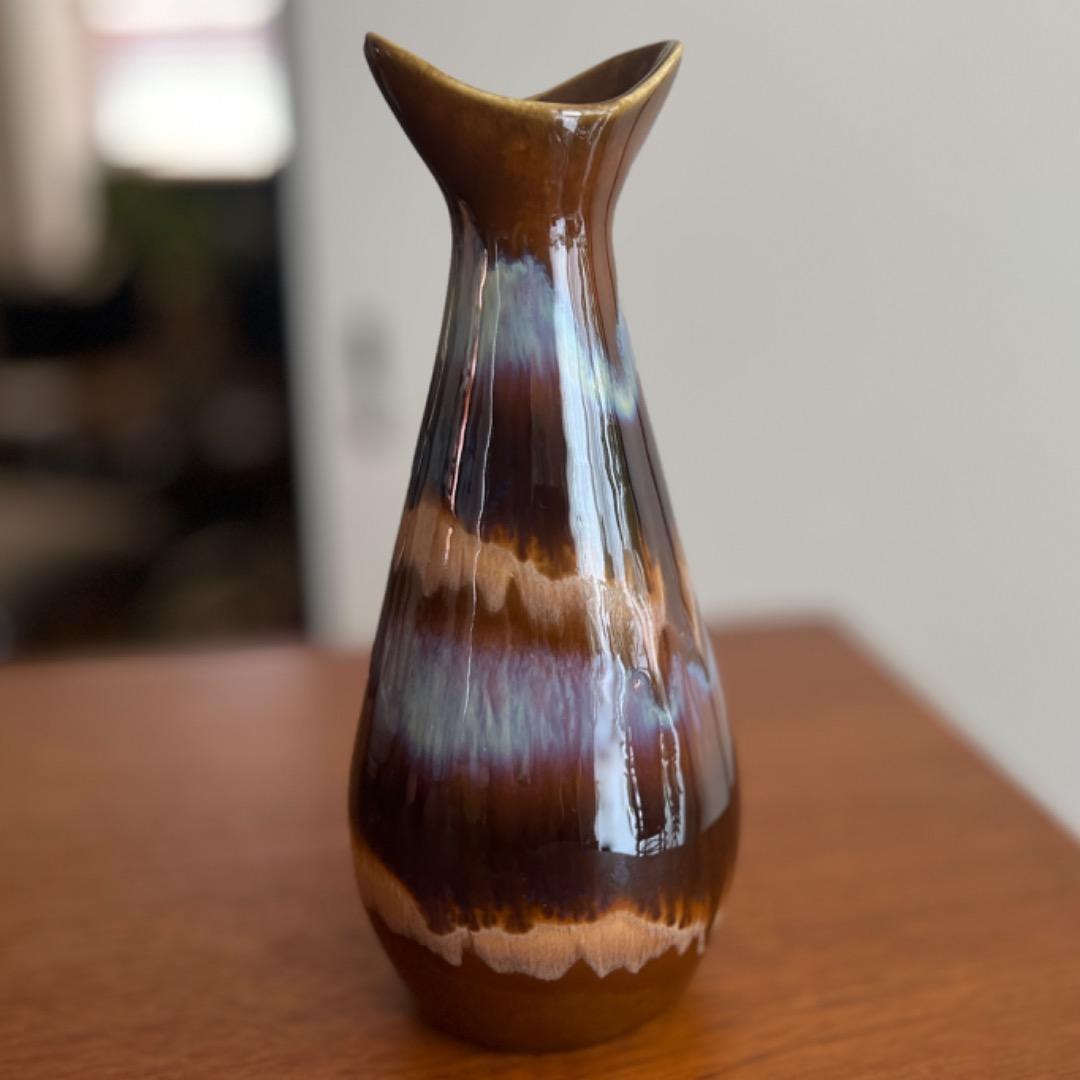 60年代　ドイツ陶器　花瓶　フラワーベース　ラバ　ミッドセンチュリー　北欧