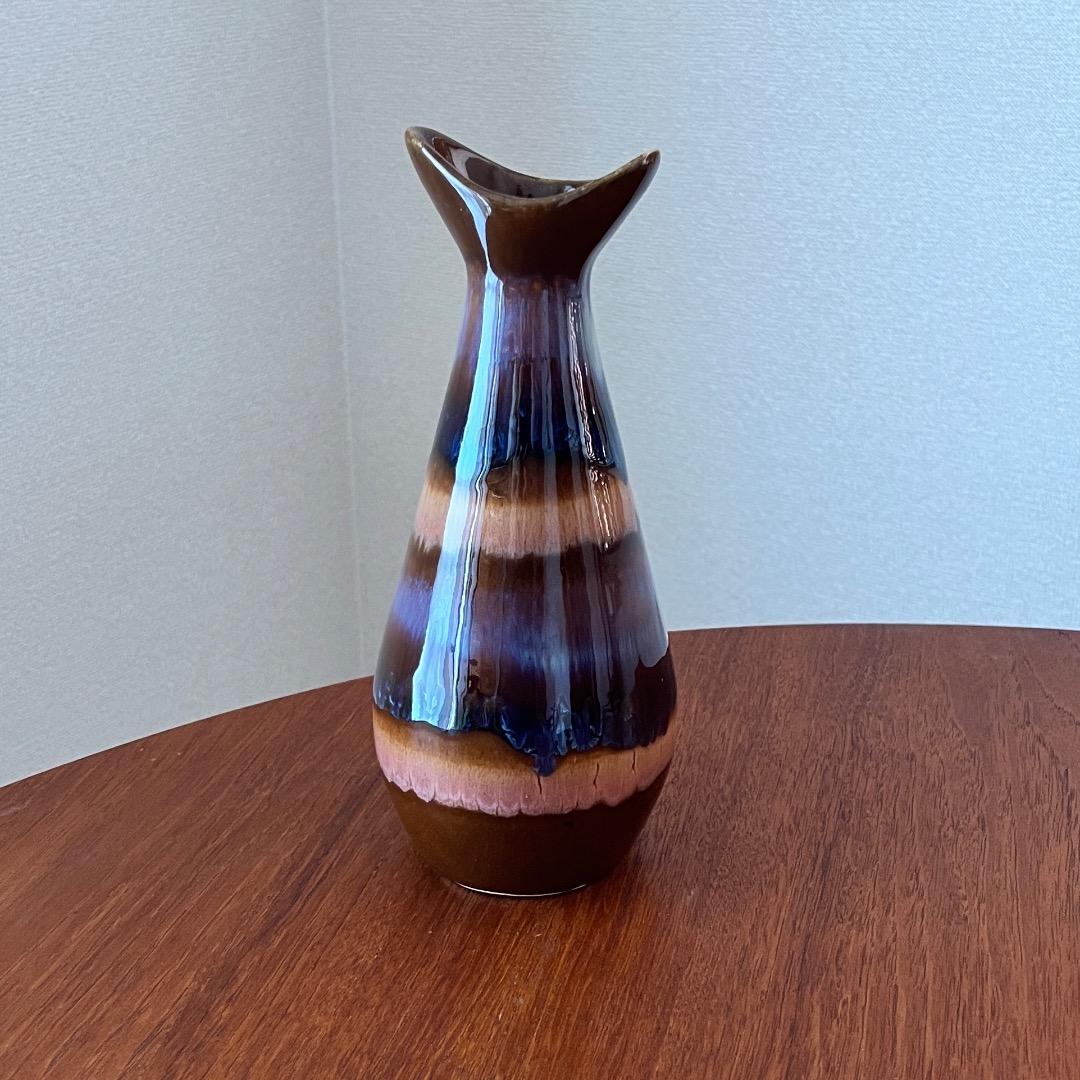 60年代　ドイツ陶器　花瓶　フラワーベース　ラバ　ミッドセンチュリー　北欧