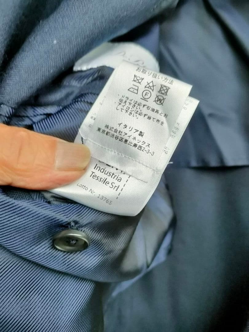 DePetrilloカシミヤネイビー ダブルブレスト テーラードジャケット