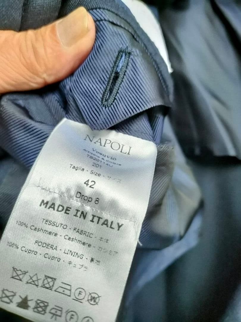 DePetrilloカシミヤネイビー ダブルブレスト テーラードジャケット