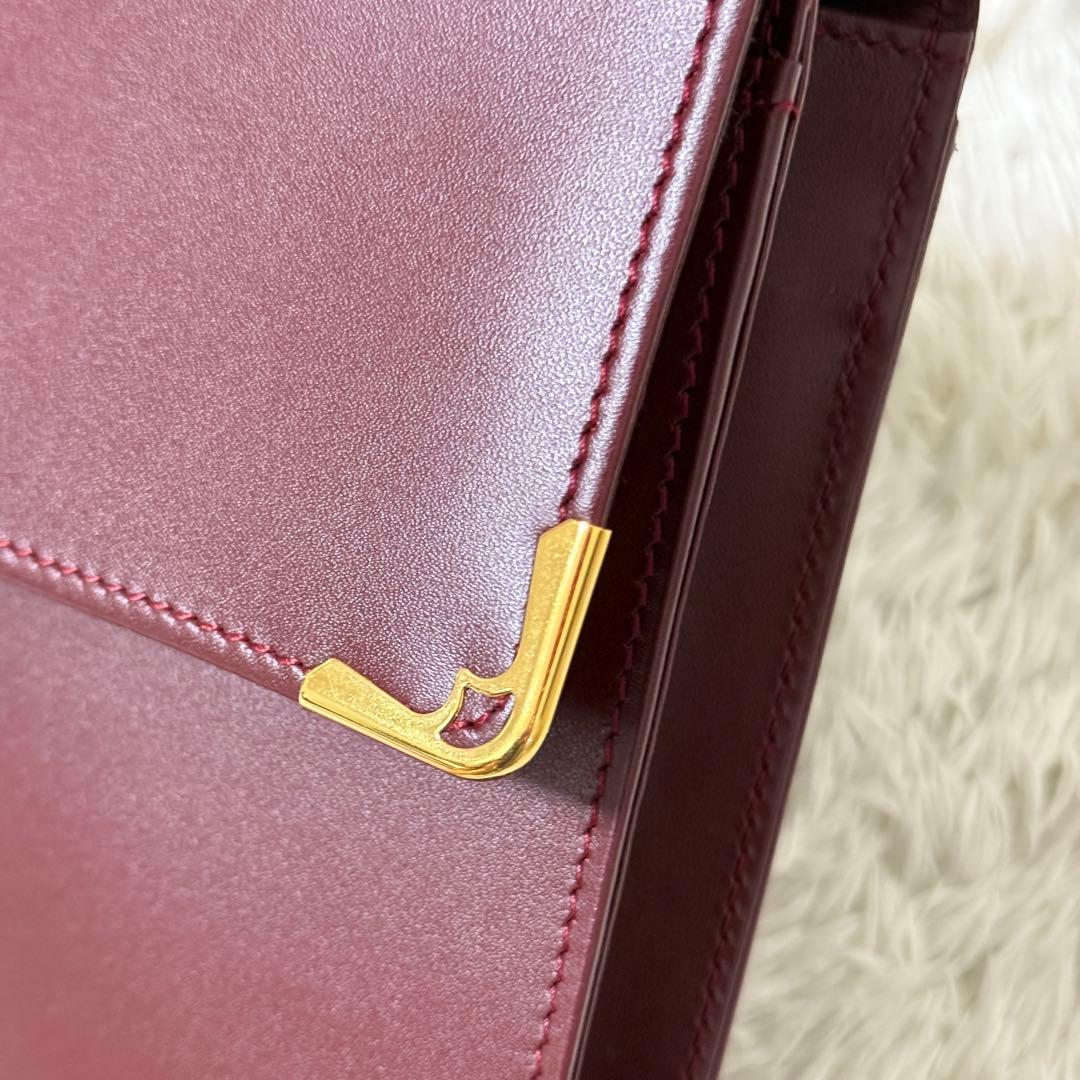 カルティエ　Cariter　マストライン　クラッチバッグ　ボルドー　ロゴ金具