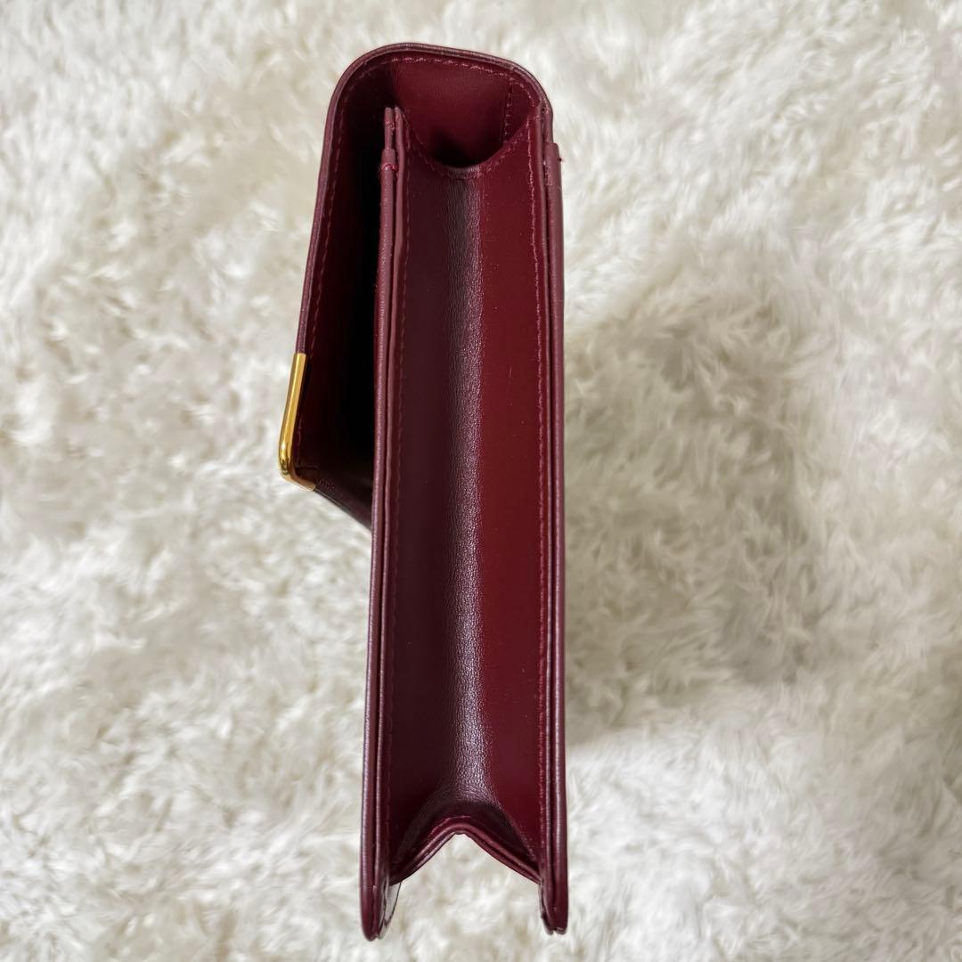 カルティエ　Cariter　マストライン　クラッチバッグ　ボルドー　ロゴ金具