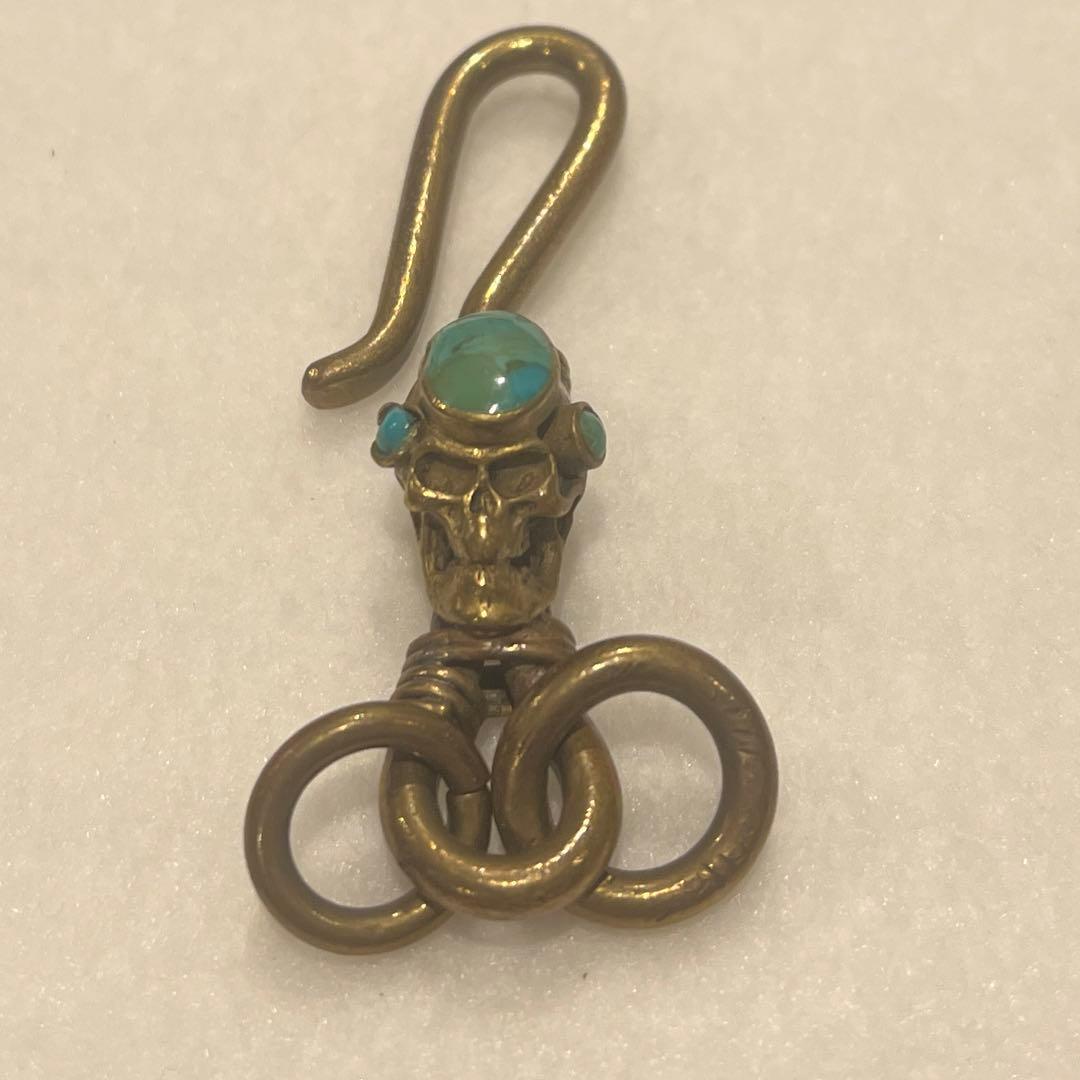 KUSTOMSTYLE 真鍮ウォレットチェーン スカルキーホルダー(オマケ)