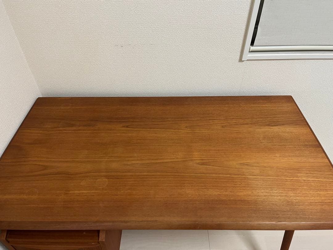 デンマーク製 アンティーク 木製デスク 3段引き出し付き