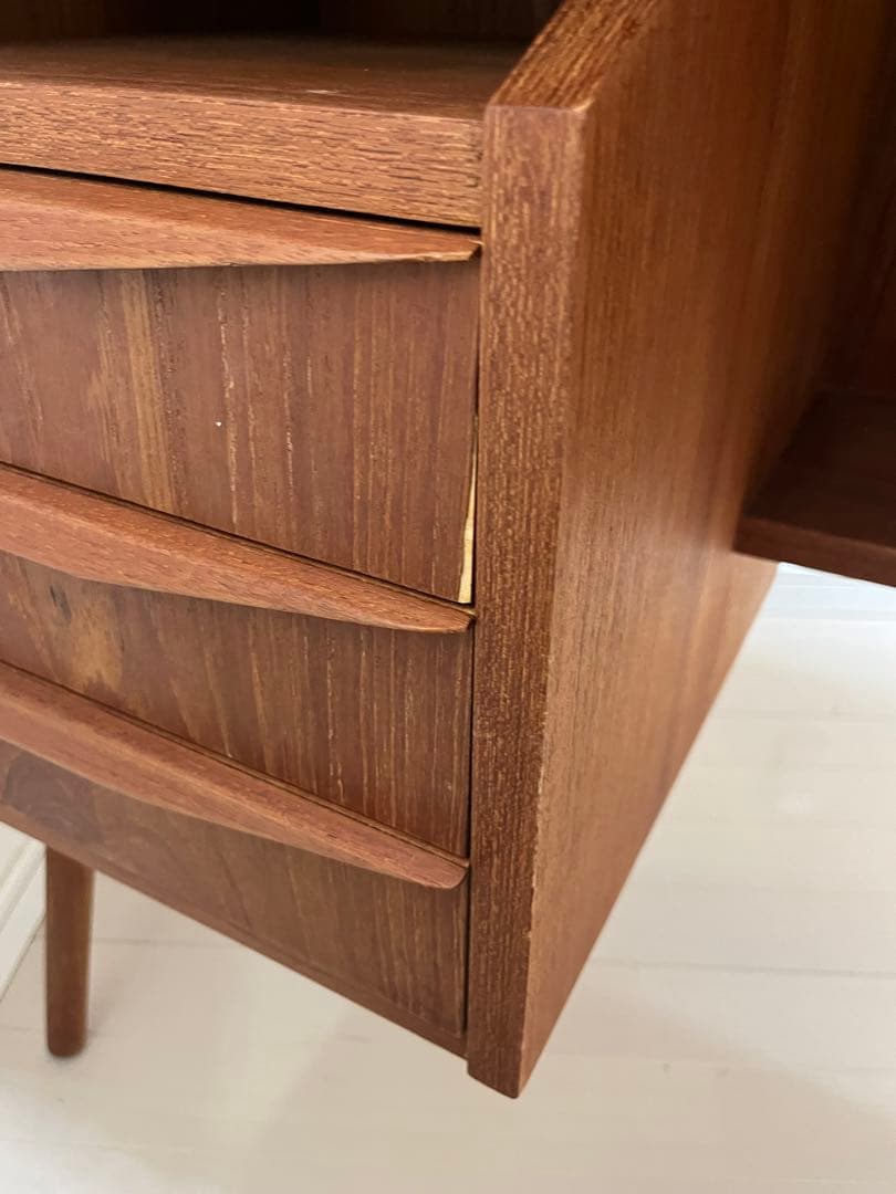 デンマーク製 アンティーク 木製デスク 3段引き出し付き