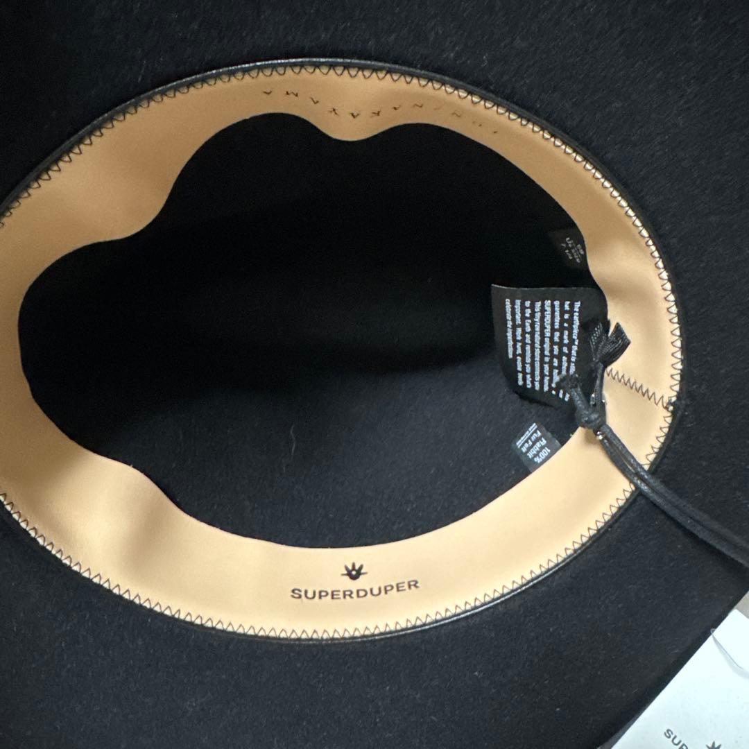 SUPERDUPER ブラック ウールフェルトハット