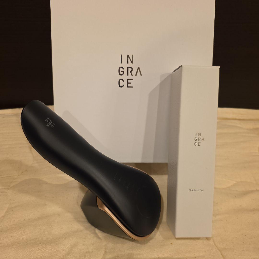 美品 イングレイス プルクォート MBE104A-K (ブラック) 音波美顔器