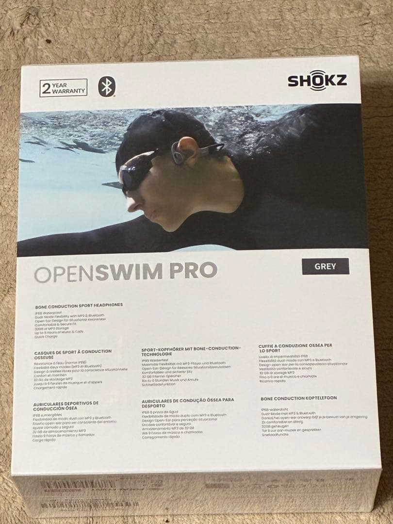 SHOKZ OpenSwim Pro グレー 新品未開封 骨伝導ヘッドホン