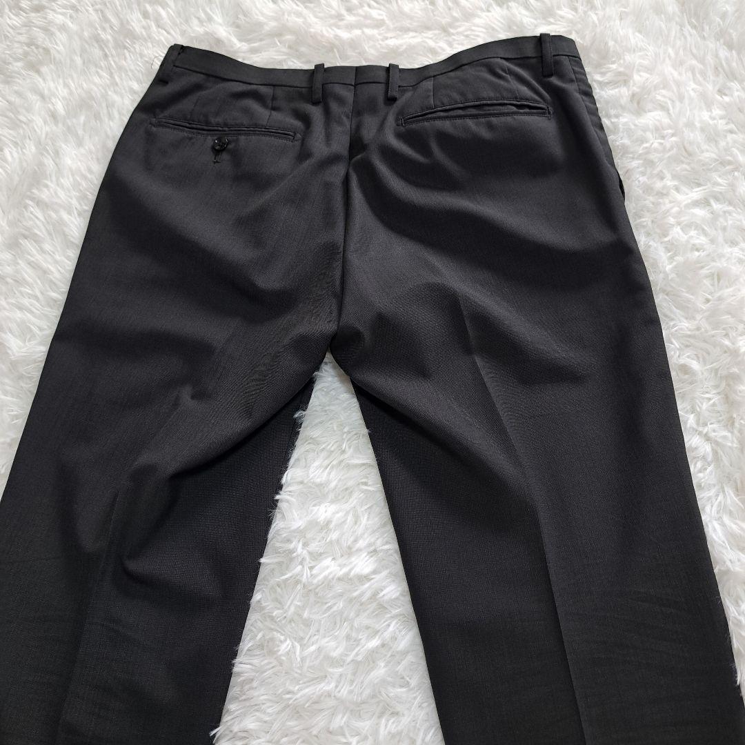 スーツセレクト【美品】 3ピーススーツ A6 リバーシブルベスト 黒系 ウール混