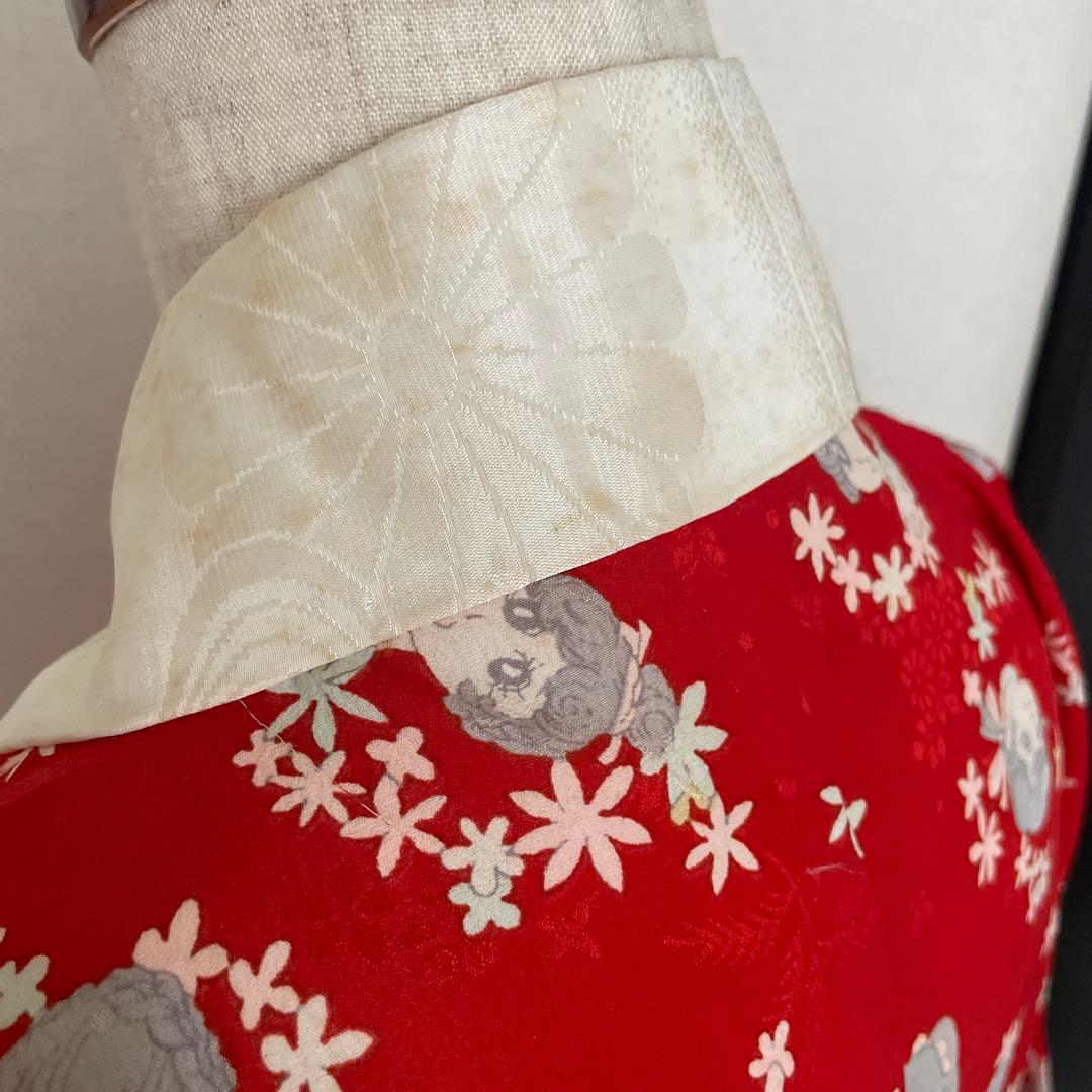 昭和レトロ　着物　昭和レトロ少女漫画　当時物　レア　レトロ生地　ファンシー