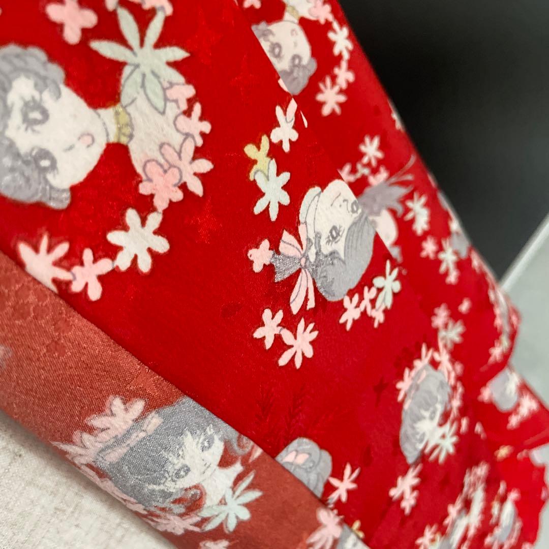 昭和レトロ　着物　昭和レトロ少女漫画　当時物　レア　レトロ生地　ファンシー