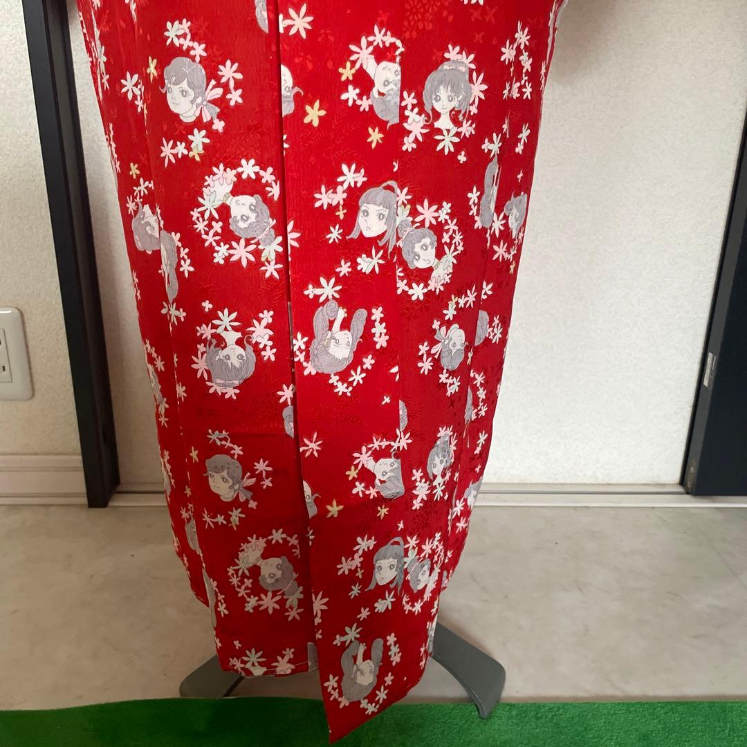 昭和レトロ　着物　昭和レトロ少女漫画　当時物　レア　レトロ生地　ファンシー