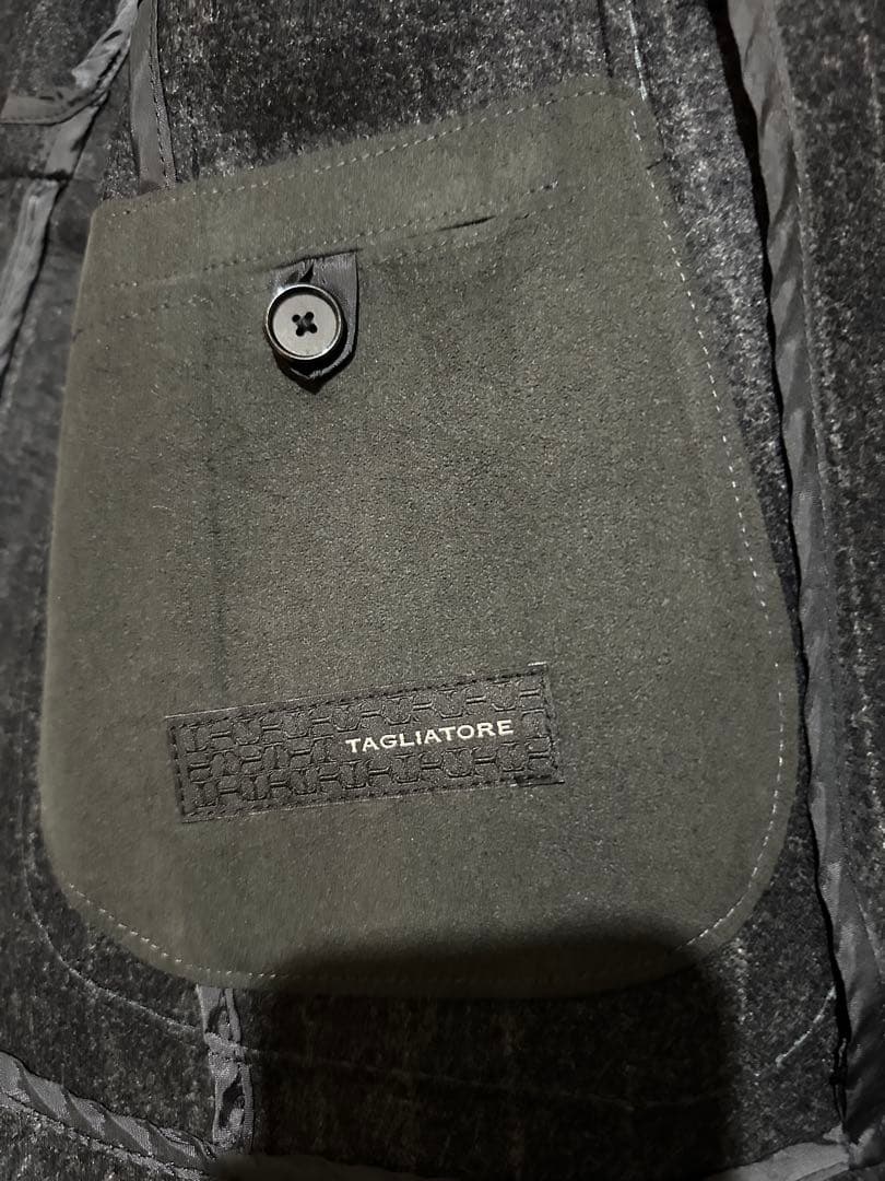 【美品】タリアトーレ　ダークグレー ストライプ テーラードジャケット