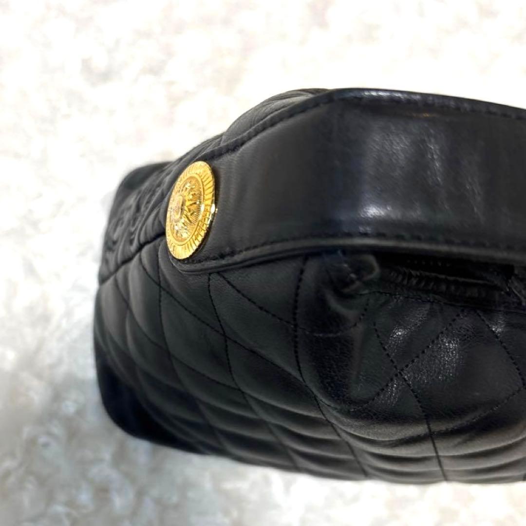 GianniVersace レザー刺繍　ハンドバッグ