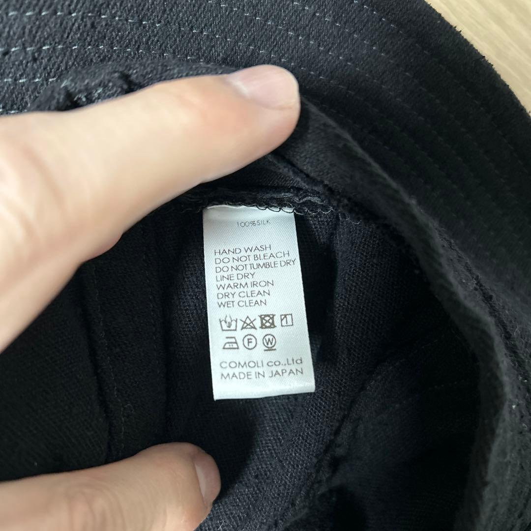 COMOLI ブラック　シルクネップ ハット