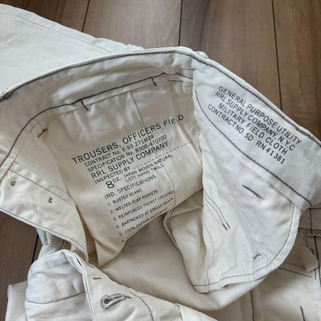 Double RL ミリタリー トラウザーズ パンツ 白系 31 30 RRL