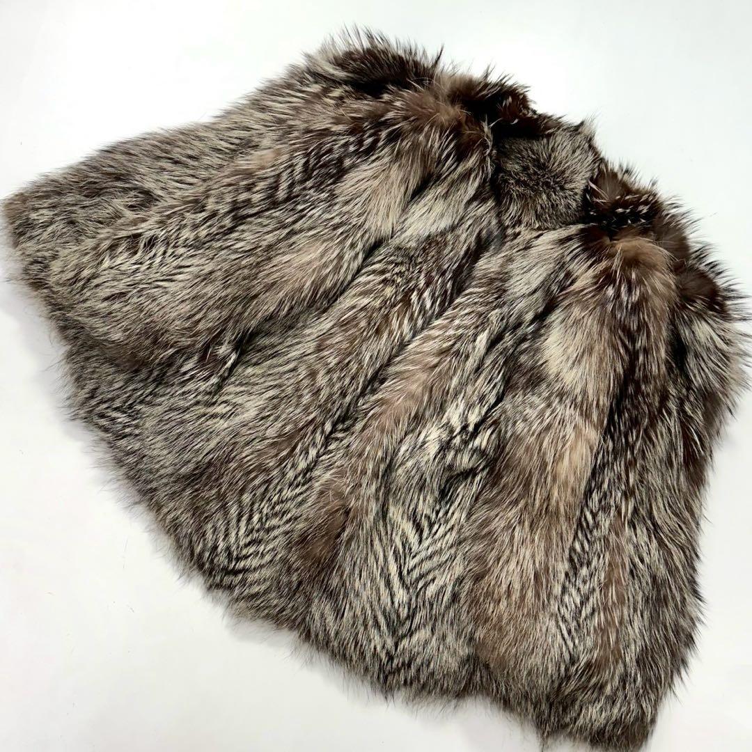 SAGA FOX ファーコート ランチドフォックス 銀狐 本毛皮　銀サガ