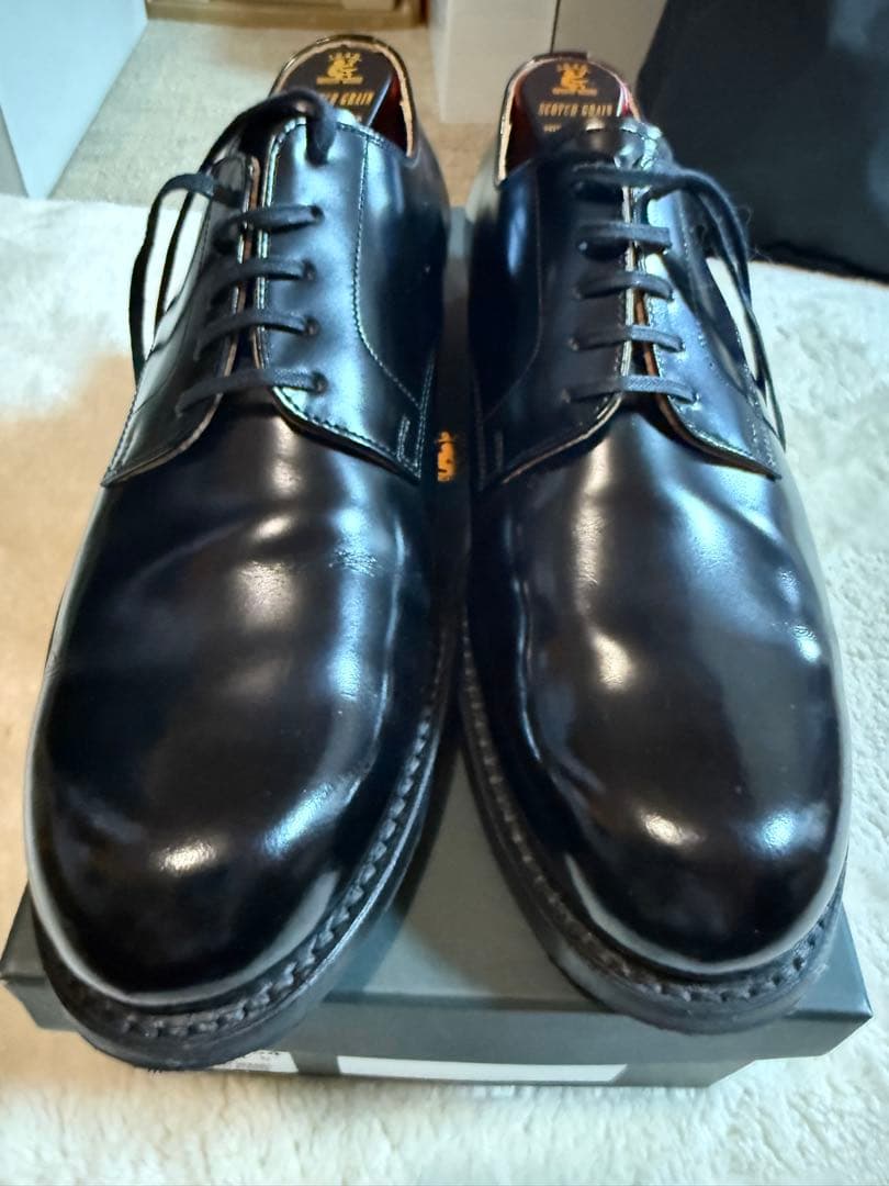 SCOTCH GRAIN プレーントゥ　24.5cm ブラック