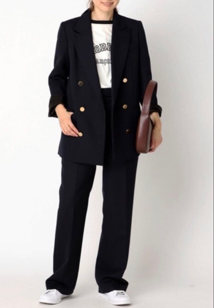 slim flareパンツ 38 ネイビー　ドゥーズィエムクラス