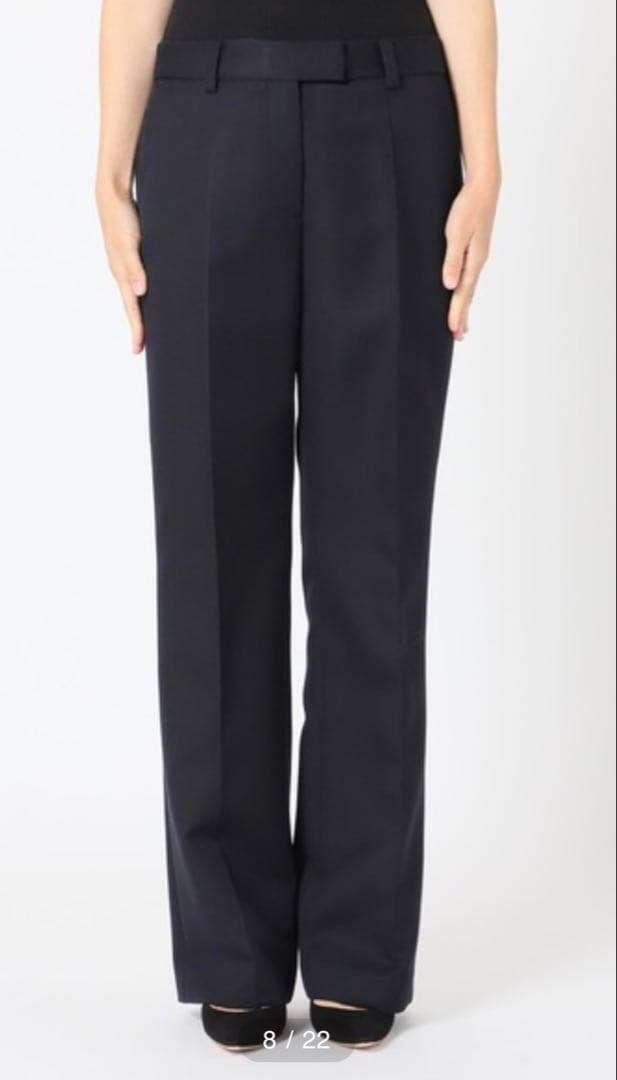 slim flareパンツ 38 ネイビー　ドゥーズィエムクラス