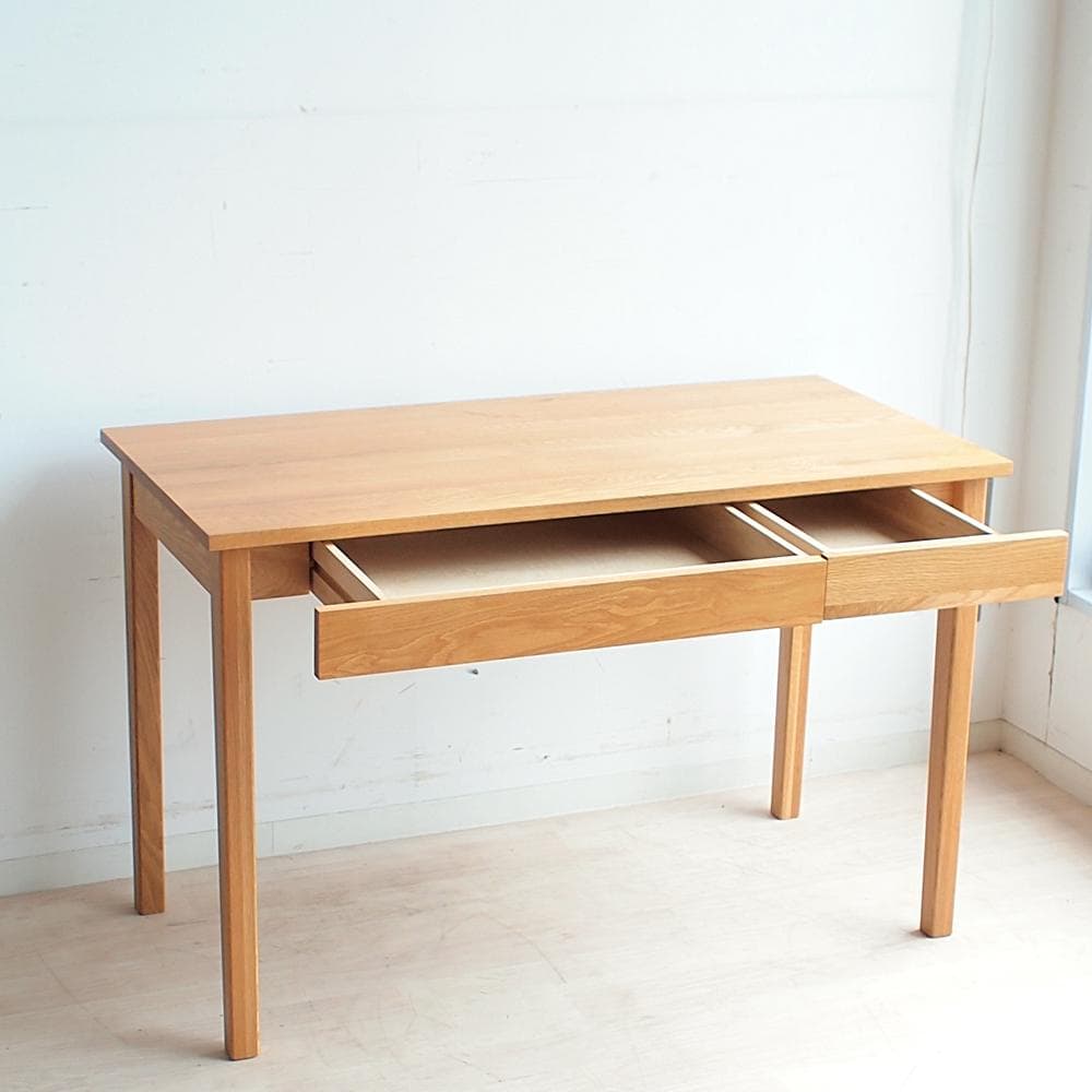 無印良品/MUJI オーク材 110cm デスク 引出付き ZR24069